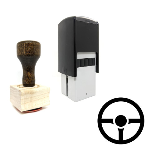 "Steering" rubber stamp with 3 sample imprints of the image