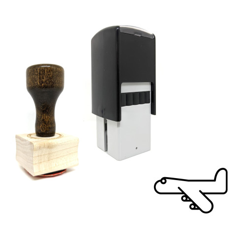 "Airplane" rubber stamp with 3 sample imprints of the image