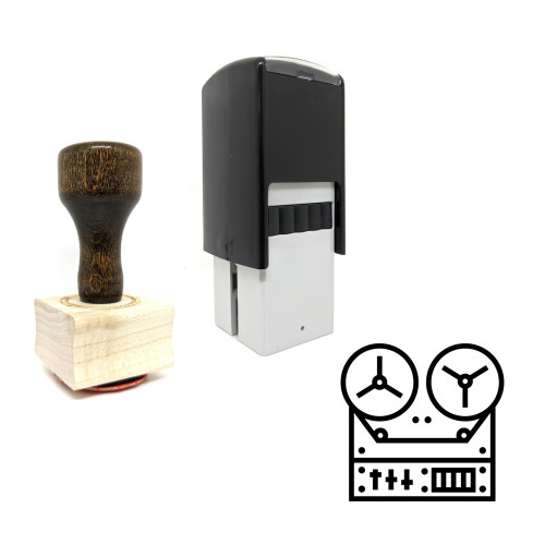 "Audio Sound Recorder" rubber stamp with 3 sample imprints of the image