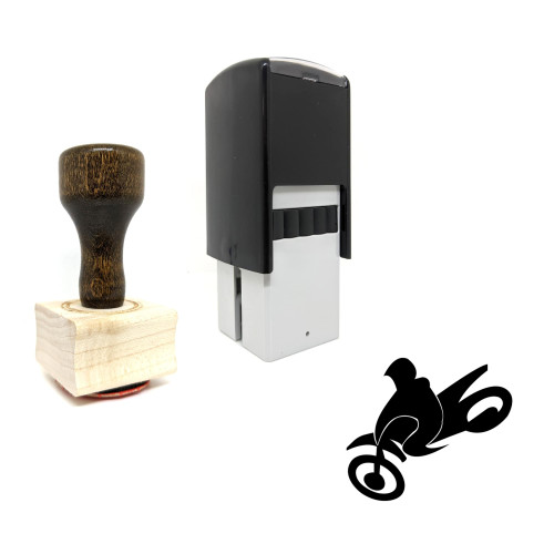 "Motorbike" rubber stamp with 3 sample imprints of the image