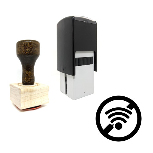"No Wifi" rubber stamp with 3 sample imprints of the image