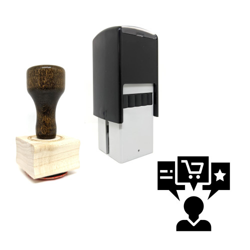 "Customer" rubber stamp with 3 sample imprints of the image