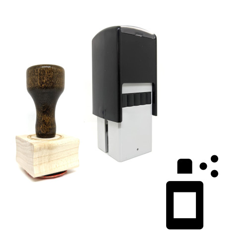 "Spray Bottle" rubber stamp with 3 sample imprints of the image