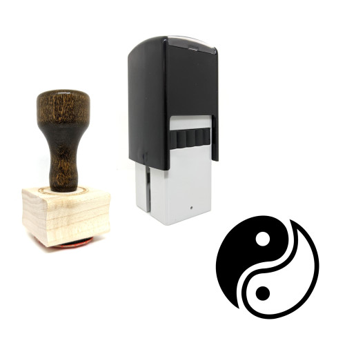 "Yin And Yang" rubber stamp with 3 sample imprints of the image