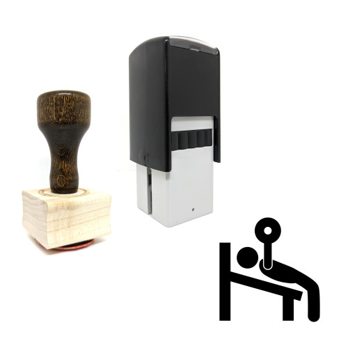 "Bench Press" rubber stamp with 3 sample imprints of the image