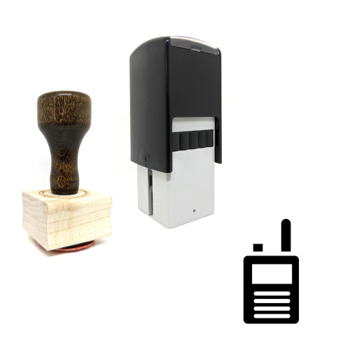 "Walkie Talkie" rubber stamp with 3 sample imprints of the image