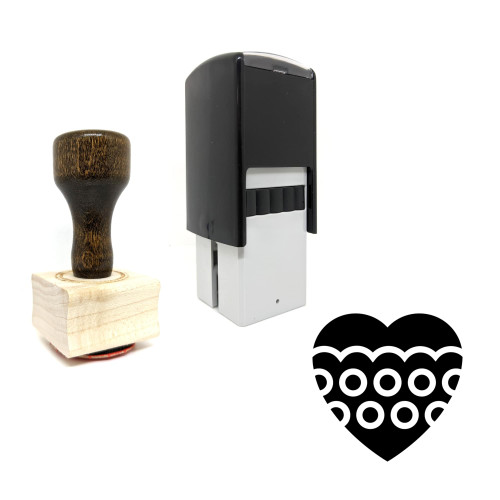 "Heart Symbol" rubber stamp with 3 sample imprints of the image