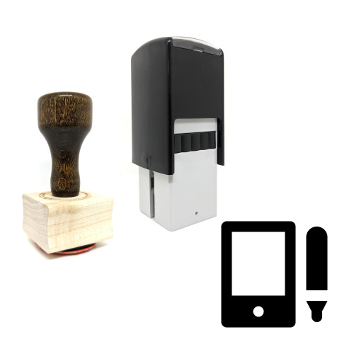 "Drawing Tablet" rubber stamp with 3 sample imprints of the image