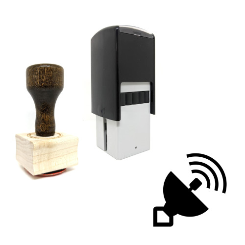 "Parabolic Antenna" rubber stamp with 3 sample imprints of the image