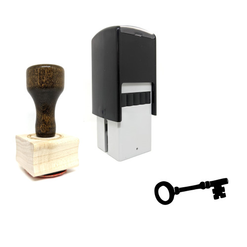 "Skeleton Key" rubber stamp with 3 sample imprints of the image