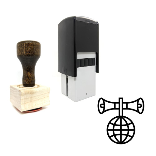 "Digital Marketing" rubber stamp with 3 sample imprints of the image