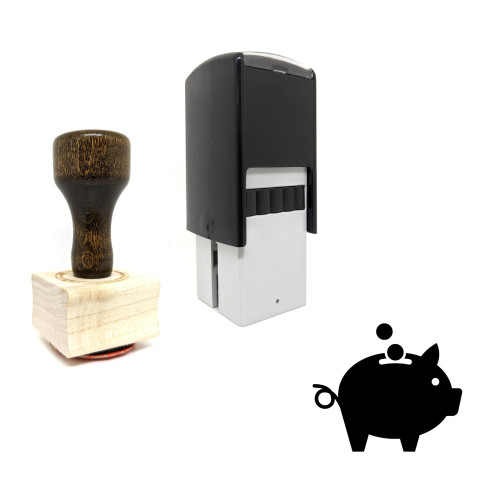 "Piggy Bank" rubber stamp with 3 sample imprints of the image