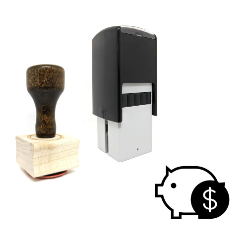 "Piggy Bank" rubber stamp with 3 sample imprints of the image