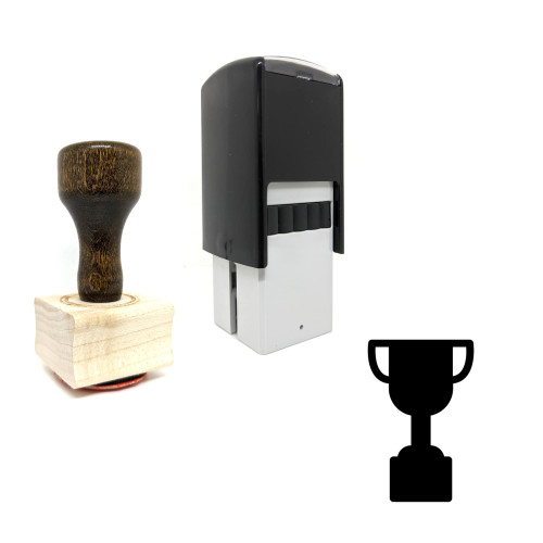 "Trophy Cup" rubber stamp with 3 sample imprints of the image