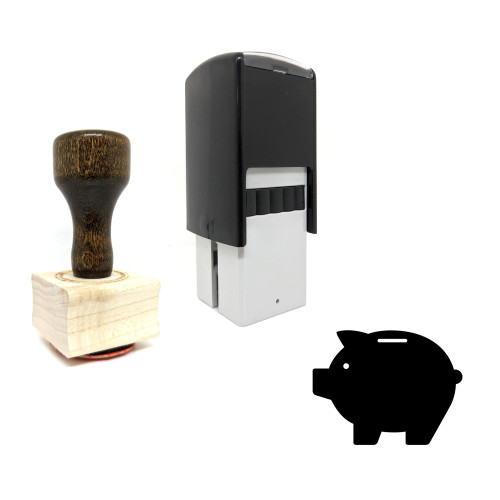 "Piggy Bank" rubber stamp with 3 sample imprints of the image