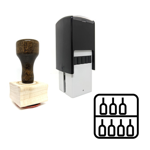 "Bar" rubber stamp with 3 sample imprints of the image