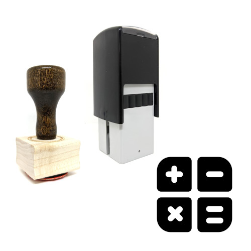 "Calculate" rubber stamp with 3 sample imprints of the image