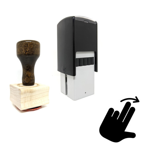 "Gesture" rubber stamp with 3 sample imprints of the image