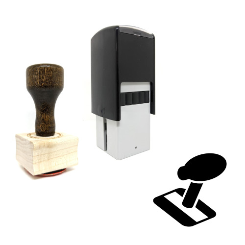 "Gear Stick" rubber stamp with 3 sample imprints of the image