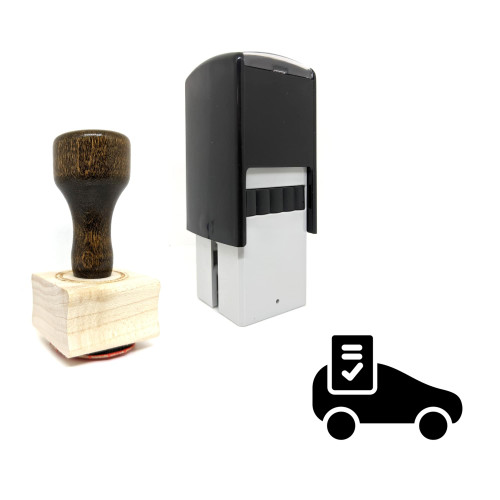 "Car Inspected" rubber stamp with 3 sample imprints of the image