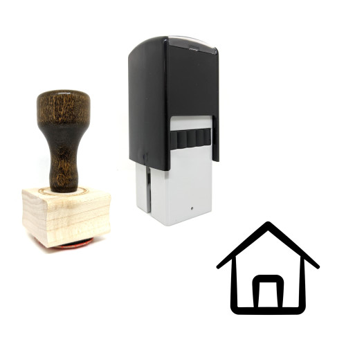 "House" rubber stamp with 3 sample imprints of the image