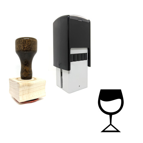 "Wine" rubber stamp with 3 sample imprints of the image