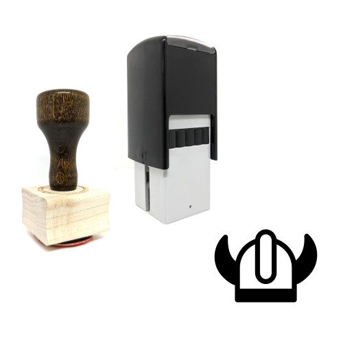 "Viking Hat" rubber stamp with 3 sample imprints of the image