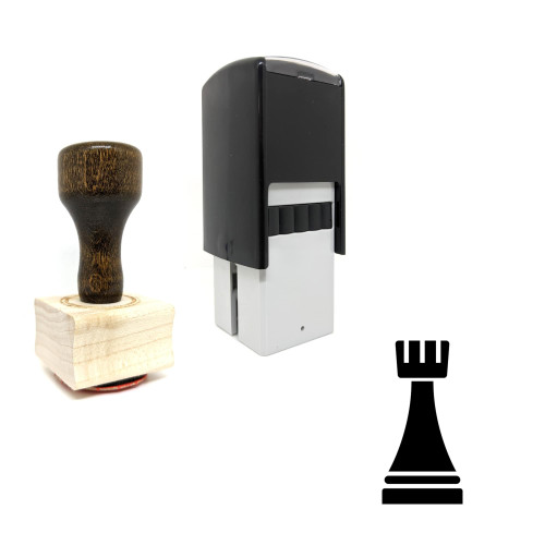 "Rook" rubber stamp with 3 sample imprints of the image