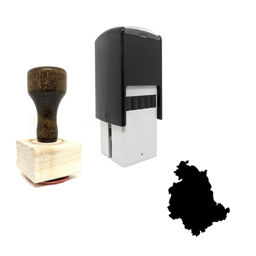 "Umbria" rubber stamp with 3 sample imprints of the image