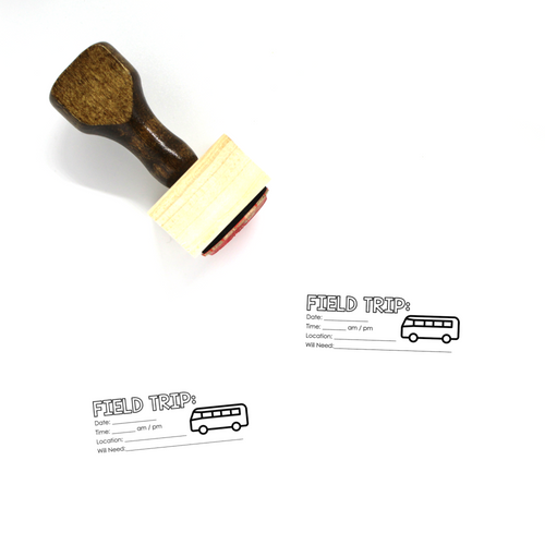 "Field Trip" Wooden Rubber Stamp for Teachers