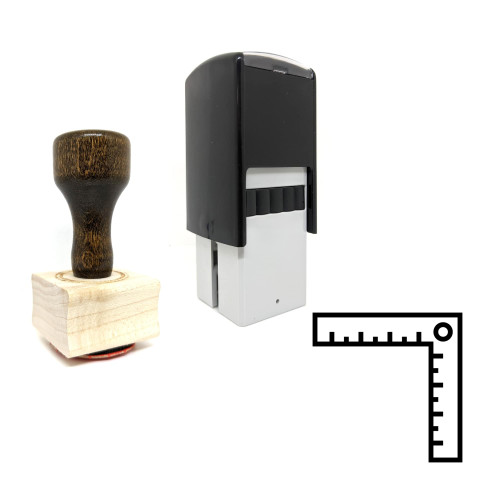 "Architecture Ruler" rubber stamp with 3 sample imprints of the image