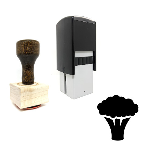 "Broccoli" rubber stamp with 3 sample imprints of the image