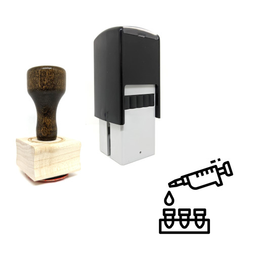 "Pipette" rubber stamp with 3 sample imprints of the image
