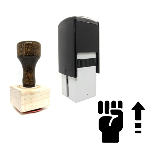 "Game Ui Skill Up" rubber stamp with 3 sample imprints of the image