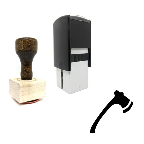 "Weapon Axe" rubber stamp with 3 sample imprints of the image