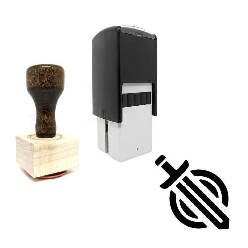 "Classes Swordsman" rubber stamp with 3 sample imprints of the image