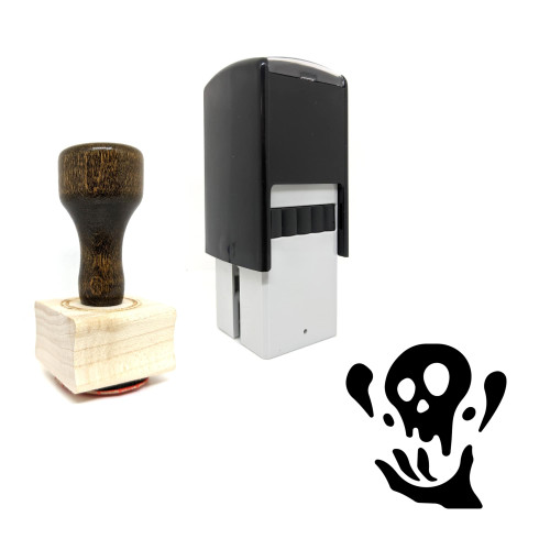 "Classes Necromancer" rubber stamp with 3 sample imprints of the image