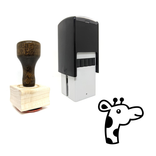 "Giraffe" rubber stamp with 3 sample imprints of the image