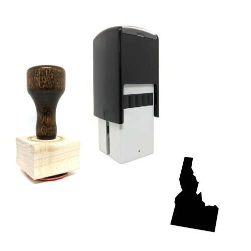 "Idaho" rubber stamp with 3 sample imprints of the image
