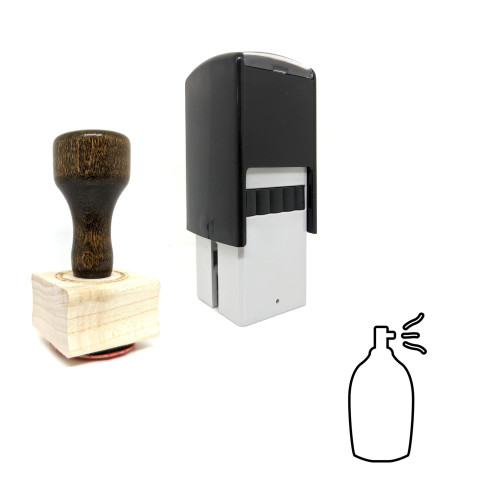 "Perfume Bottle" rubber stamp with 3 sample imprints of the image