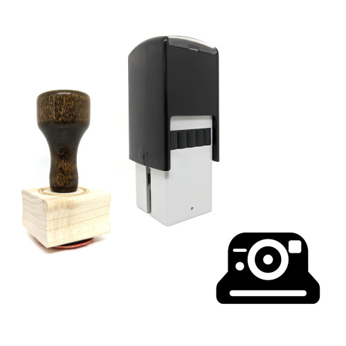 "Camera" rubber stamp with 3 sample imprints of the image