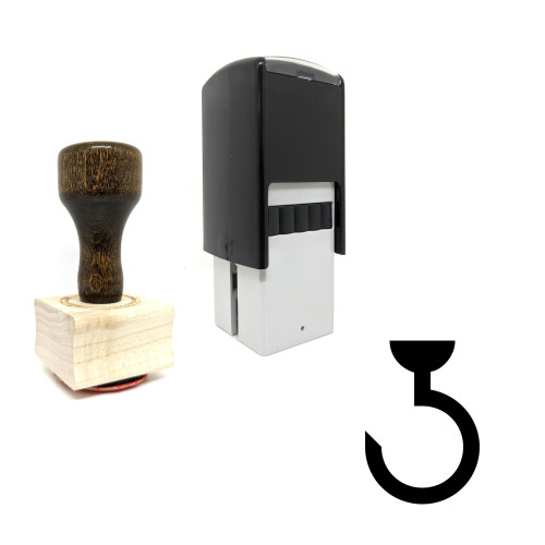 "Lifting Hook" rubber stamp with 3 sample imprints of the image