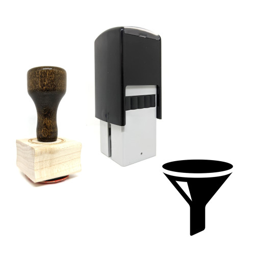 "Funnel" rubber stamp with 3 sample imprints of the image