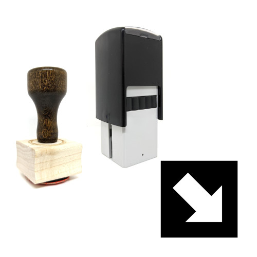 "Bottom Right" rubber stamp with 3 sample imprints of the image