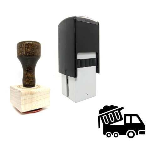 "Dump Truck" rubber stamp with 3 sample imprints of the image