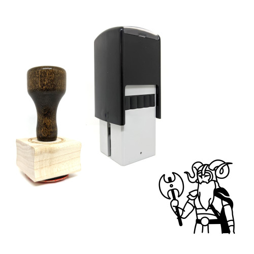 "Ymir" rubber stamp with 3 sample imprints of the image