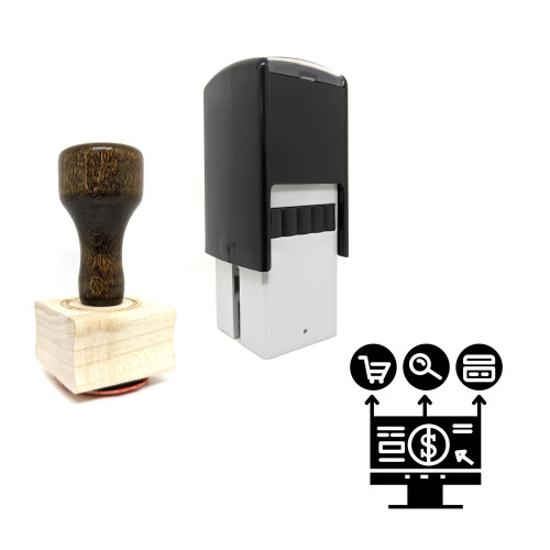 "Online Business" rubber stamp with 3 sample imprints of the image