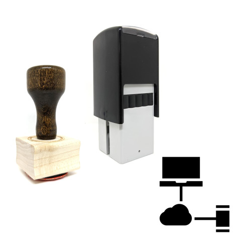 "Cloud Transfer" rubber stamp with 3 sample imprints of the image