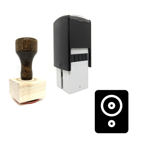 "Speaker" rubber stamp with 3 sample imprints of the image