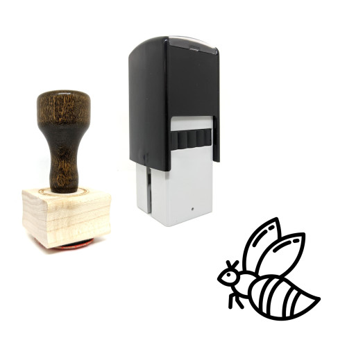 "Bee" rubber stamp with 3 sample imprints of the image